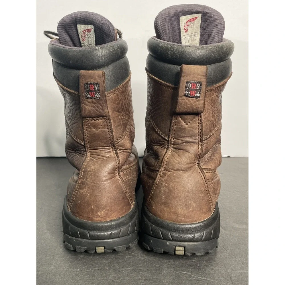 Red Wing Shoes Brown Leather Waterproof Thinsulate Steel Toe Work Boots Men 8.5D